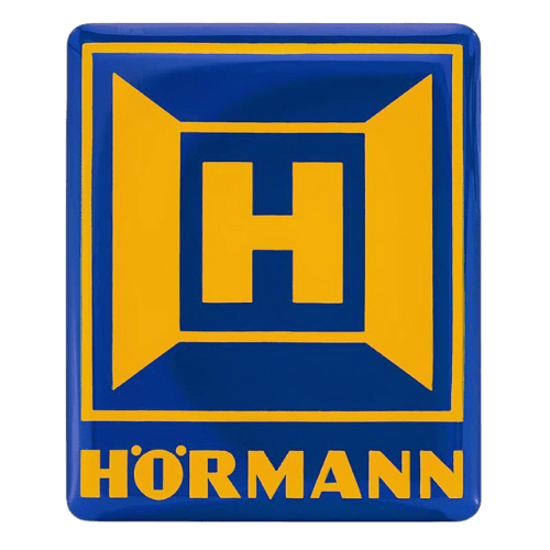 Metallzaun grau Hormann logo